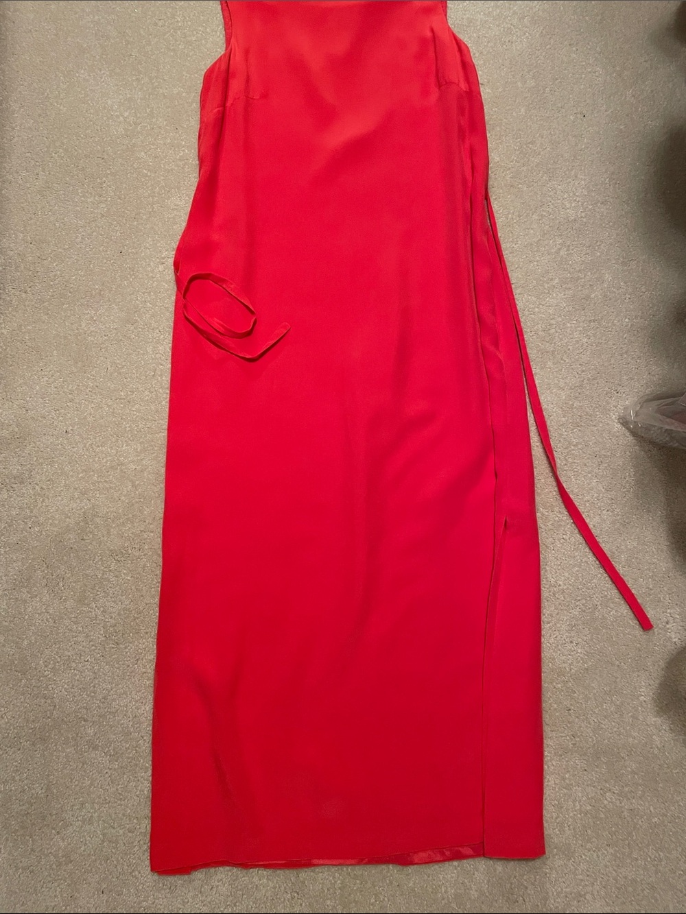 Maggy London Red Sleeveless Wrap Maxi Dress